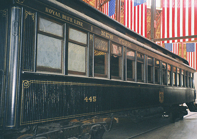 Coach built in 1890 by Pullman for the B&O Royal Blue, now at the B&O Railroad Museum in Baltimore, Maryland