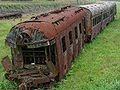 Badly rusted abandoned railroad coaches in São Paulo, Brazil