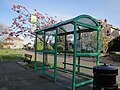 The bus stop at Appley, Ryde, Isle of Wight, seen in April 2011. At the time it was served by Southern Vectis buses on route 8 and Wightbus buses on route 20. However, from 16 April 2011, the Isle of Wight Council axed service 20 without replacement, leaving only route 8.