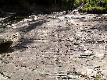 Selwyn Rock – grooves and striations on exhumed Permian glacial pavement