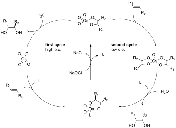Vedlejší katalytický cyklus Sharplessovy asymetrické dihydroxylace