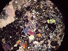 Microscopic view of skarn under crossed polarizers Skarn2.jpg