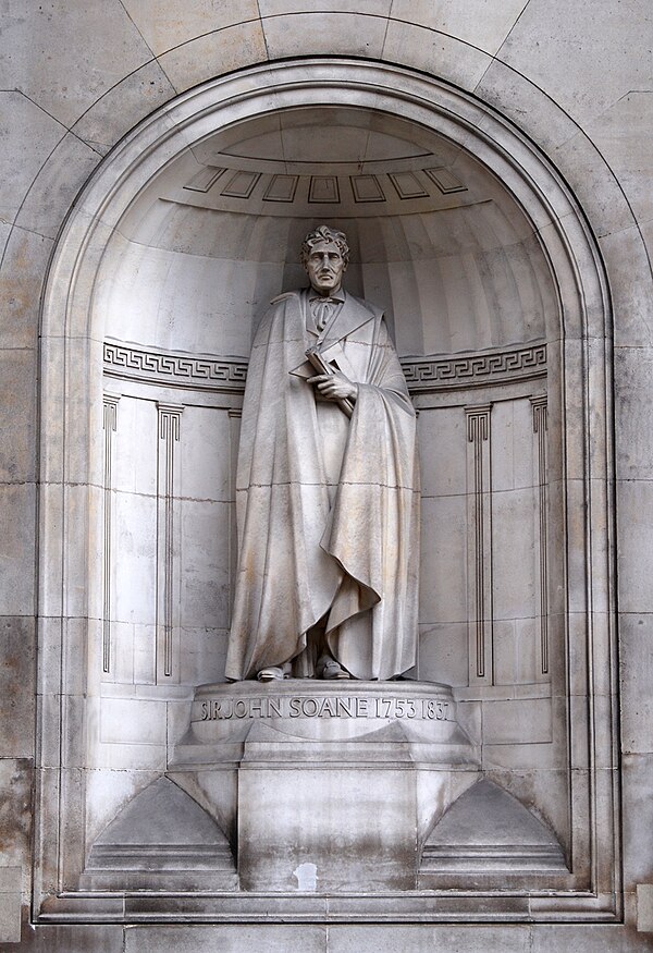 Statue of Sir John Soane at the Bank of England, London