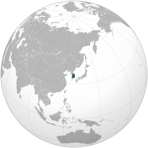 Kart over Sør-Korea