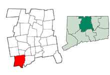 Location of Southington in Connecticut Southington Hartford.png