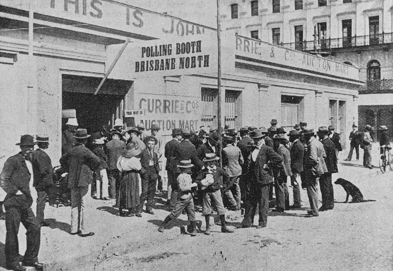 File:StateLibQld 1 108512 North Brisbane polling station on Referendum Day, Brisbane, 1899.jpg