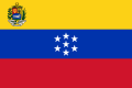 Válečná vlajka Spojených států venezuelských (1863–1905) Poměr stran: 2:3
