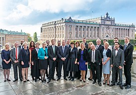 Statsråder utenfor Slottet, Stockholm, 3. oktober 2014.