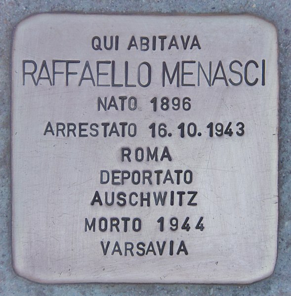 File:Stolperstein für Raffaello Menasci (Livorno).jpg