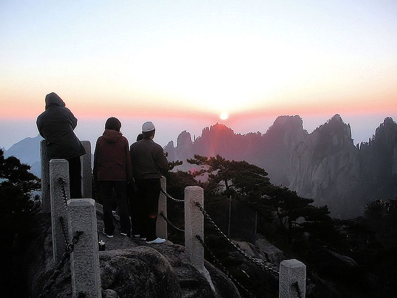 File:Sunrise of Mount Huang in China.jpg