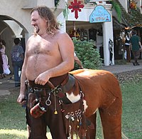 Fantasy elements, such as centaurs, are welcomed at some Renaissance fairs. TRF centaur.jpg