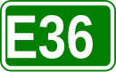 Sign of the European route 36