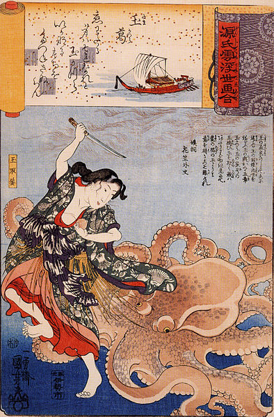 394px-Tamakatzura_Tamatori_attacked_by_the_octopus.jpg (394Ã600)