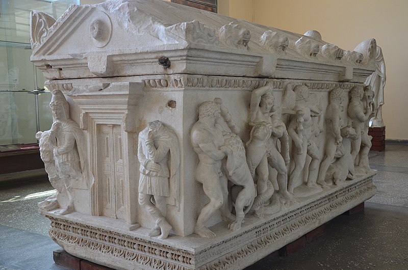 File:The Hercules Sarcophagus depicting the Twelve Labors of Hercules, 150-160 AD, Kayseri Archaeological Museum, Turkey (26014250900).jpg