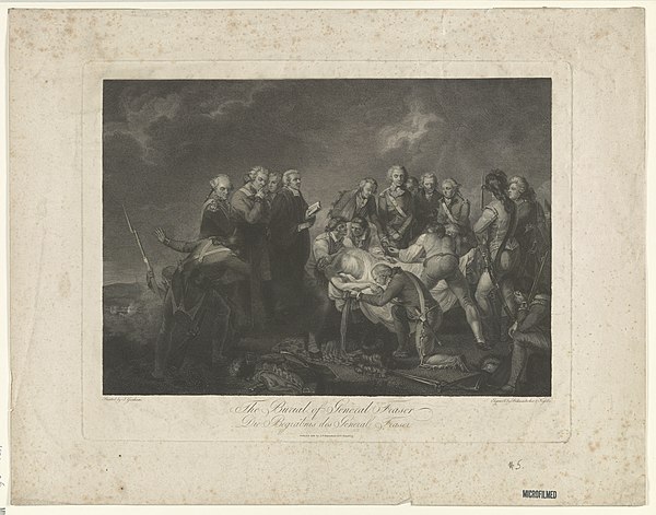 The Burial of General Fraser after the Battle at Bemis Heights