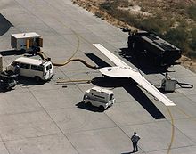 RQ-3 Dark Star im Dryden Flight Research Center auf der Edwards AFB in Kalifornien