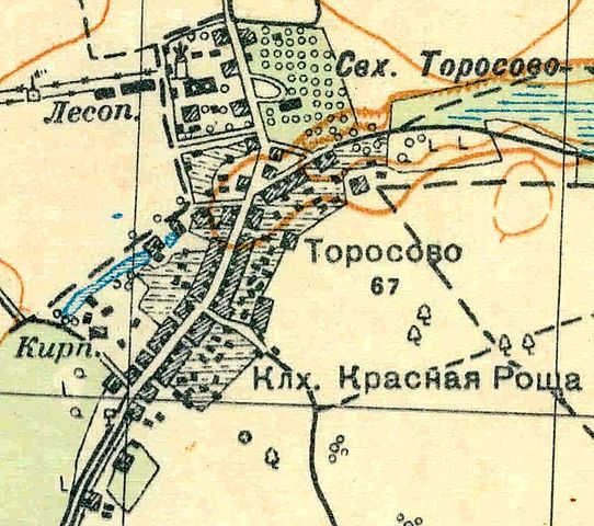 План деревни Торосово. 1931 год