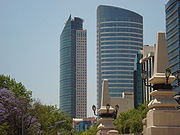 Torre St. Regis and the Torre Mayor, as seen from the base of The Angel of Independence