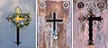 Image 775Triptych of mausoleums doors in varying stages of decay, Prazeres and Alto de São João cemeteries, Lisbon, Portugal