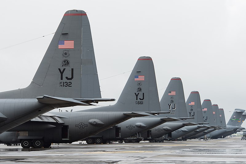 File:U.S. Air Force C-130 Hercules aircraft with the 36th Airlift Squadron are parked on the flightline during a readiness week exercise at Yokota Air Base, Japan, Oct. 7, 2013 131007-F-PM645-014.jpg