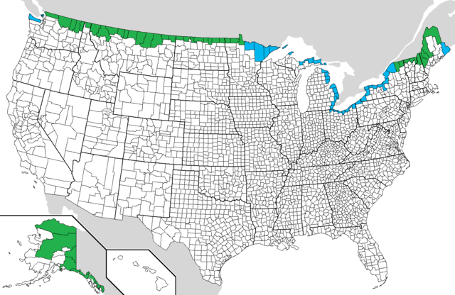 Map Of Canada And Us Border States File:us-Canada Border Counties.png - Wikimedia Commons