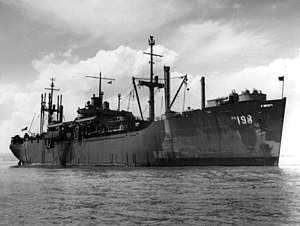 USS McCracken (APA-198) at anchor in San Francisco Bay, California (USA), circa in 1946.jpg