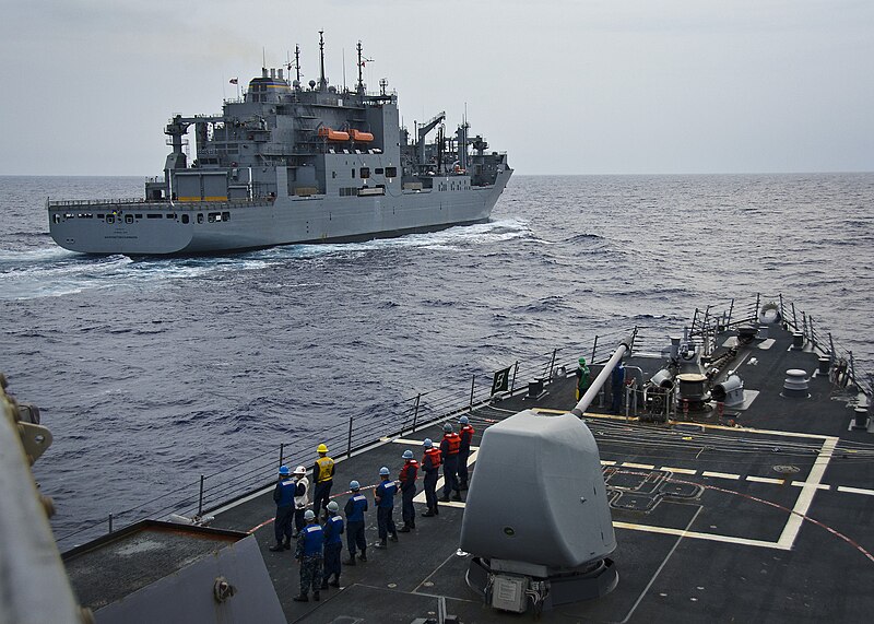 File:US Navy 111116-N-RI884-015 Sailors aboard the guided-missile destroyer USS O'Kane (DDG 77) prepare for an underway replenishment with the Military.jpg