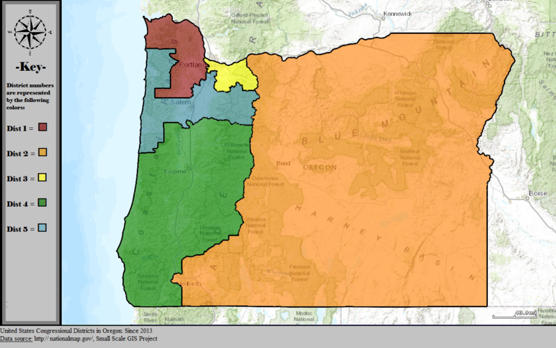 File:United States Congressional Districts in Oregon, since 2013.tif