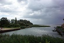 Strom: Hafen von Karnin (Usedom), Blick zum Stettiner Haff