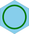 Celle for detektorer laget av vann (blå) med tilsetning av borsyre og et styrerør laget av zirkalloy (grønn)