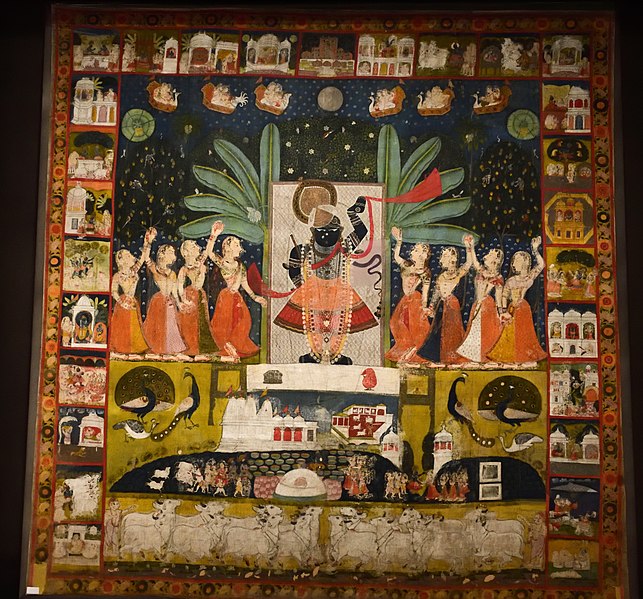 File:Vallabhacharya temple cloth for Sharad Purnima festival - W. India -19th c. - 1927.jpg