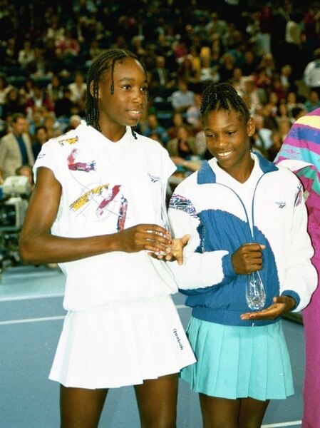 Venus and Serena Williams at a Pam Shriver event in Baltimore, 1993