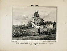 Vedere a fostei abații Saint-Bernard în 1829