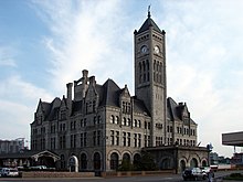 The Union Station Hotel, Nashville is featured as the train station in the video for "Just a Kiss". WTN PeepHoles 156.JPG