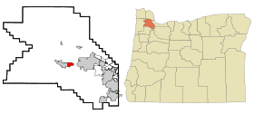Washington County Oregon Incorporated and Unincorporated areas Cornelius Highlighted.svg