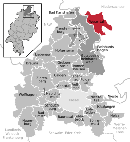 Läget för Wesertal i Landkreis Kassel