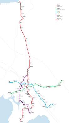 Map of Wuxi Metro with lines under construction. Wuxi Metro Planning.svg