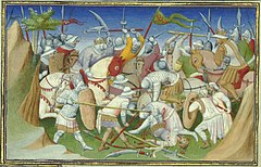 The Sultan of Adal (right) and his troops battling Ethiopians.
