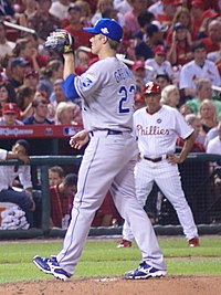 Zack Greinke on the mound. Zack Greinke 2009 MLB All Star Game.jpg