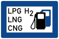 Zeichen 365-71 Tankstelle mit Tankmöglichkeit aller Kraftstoffarten