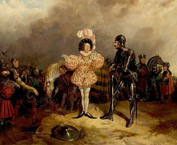 "Henry IV", Part I, Act I, Scene 3, Hotspur and the Fop, by Samuel John Egbert Jones (1828)