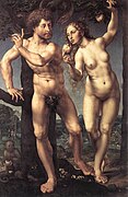 Adán y Eva, de Mabuse, ca. 1525-1530.