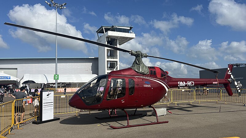 File:(SGP-Singapore) Systematic Aviation Services Bell 505 9M-RCI @ Singapore Airshow 2024-02-25.jpg