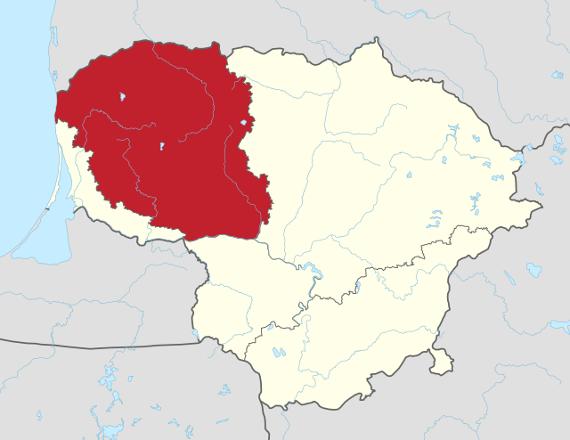 Розташування Жемайтії в межах Литовської Республіки