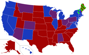 us map of red and blue states Red States And Blue States Wikipedia us map of red and blue states