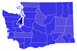 1970 Senatswahl der Vereinigten Staaten in Washington Ergebniskarte von county.svg