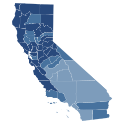 2009 California Proposisi 1F hasil peta oleh county.svg