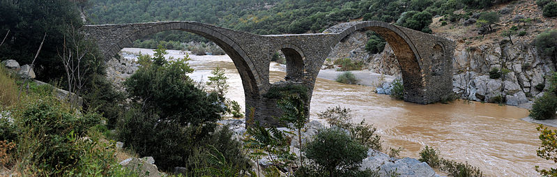 File:20100926 Kompsatos river bridge Polyanthos Rhodope Thrace Greece close Panoramic.jpg