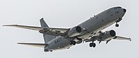 A Boeing P-8 Poseidon, tail number 168761, on final approach at Kadena Air Base in Okinawa, Japan. It is assigned to Patrol Squadron 45 (VP-45) at NAS Jacksonville, Florida, United States.