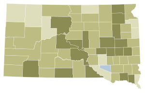 2022 South Dakota Amendment C results map by county.svg